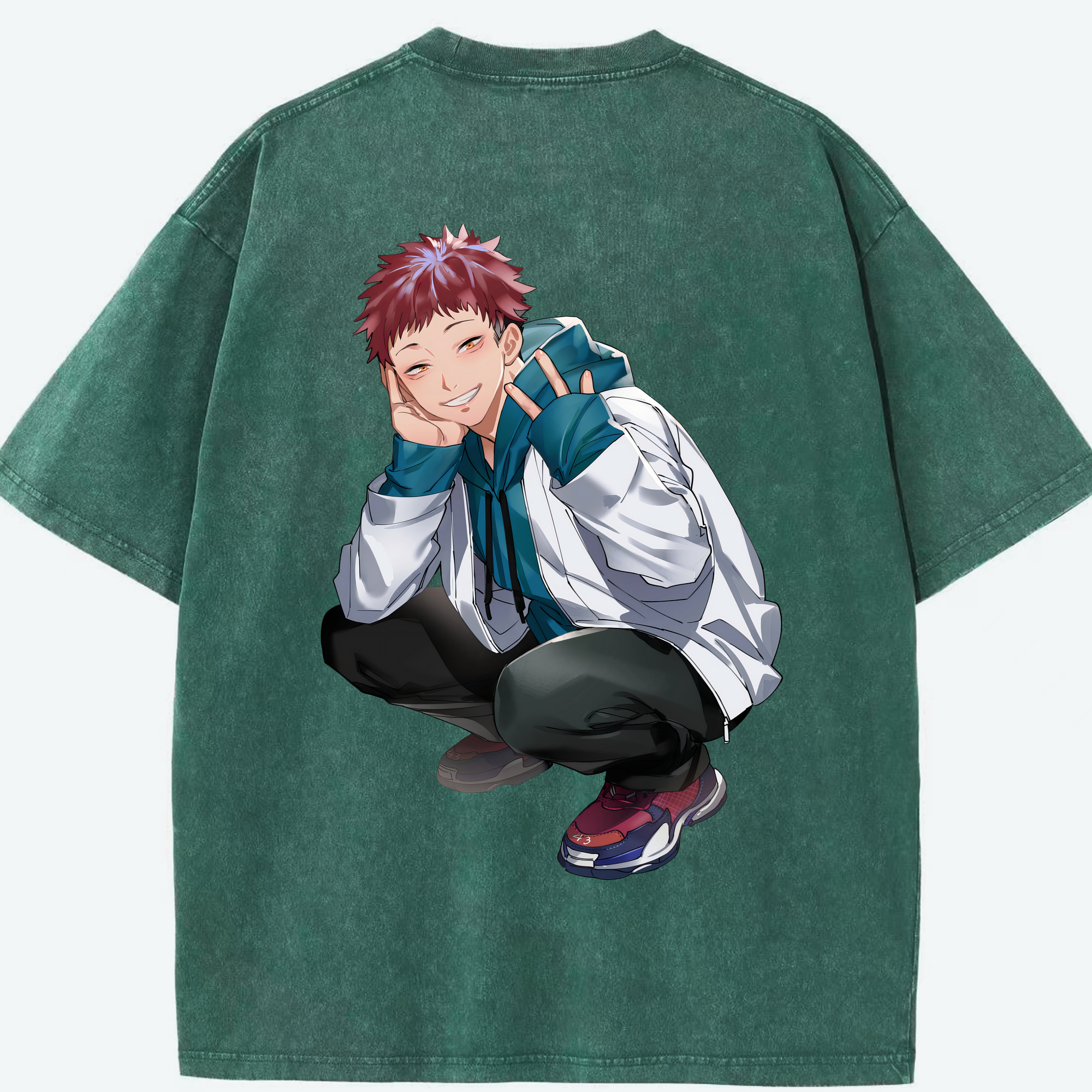 （画像用） 呪術廻戦 Jujutsu Kaisen 綿100% ヴィンテージ風 半袖Tシャツ（背面プリント）